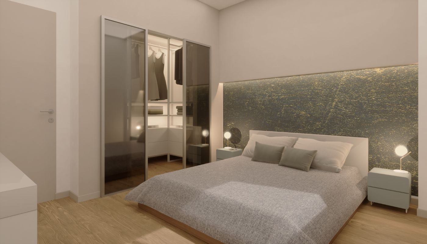 render camera da letto post ristrutturazione