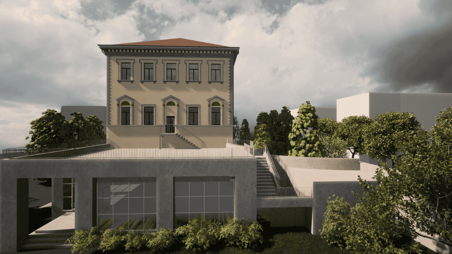 render facciata esterna ex caserma passalacqua