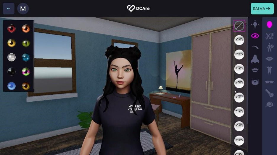 Interfaccia del serious game con avatar 3D